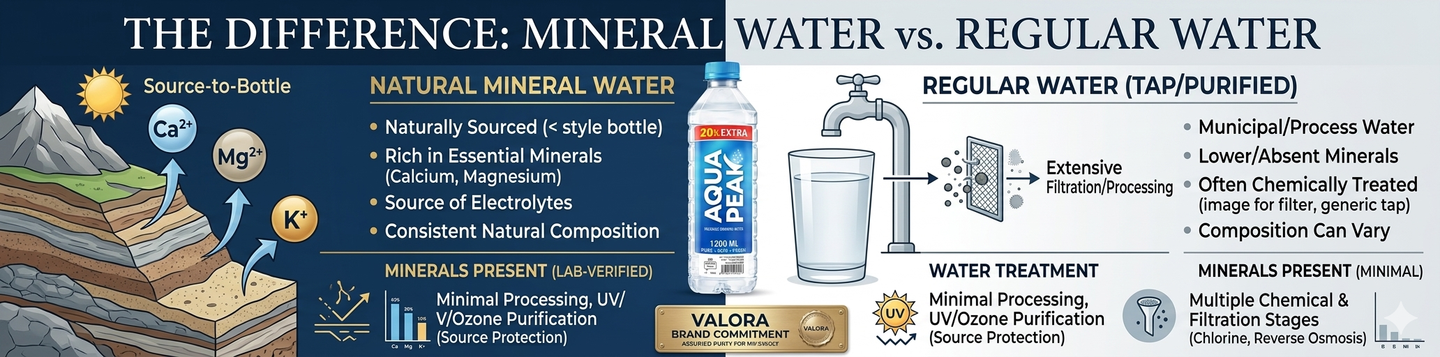 DIFFERENCE BETWEEN MINERAL WATER & REGULAR WATER